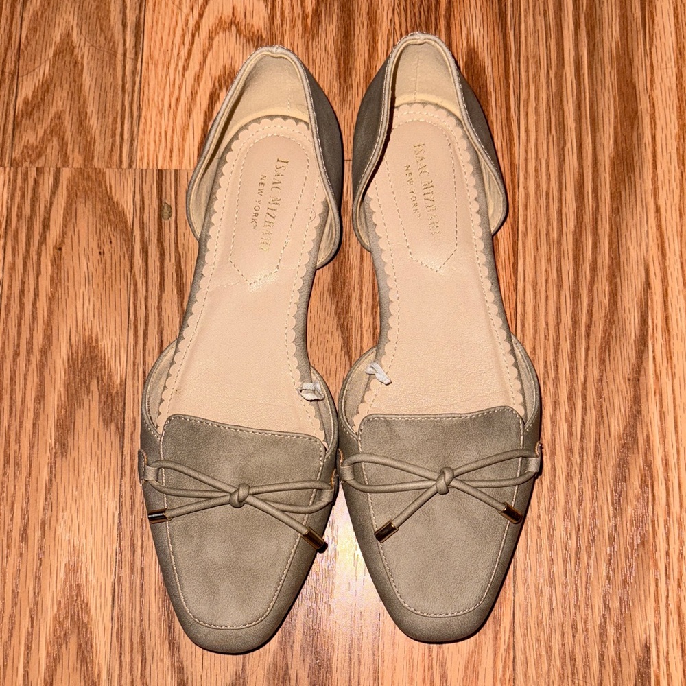 Jack Rogers Women's Beige Loafers with Bow Accent
